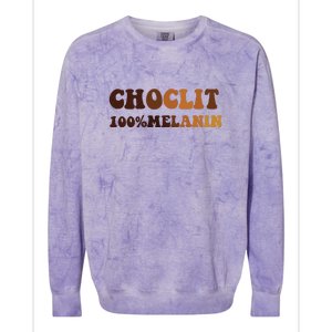 Choclit 100% Melanin For Black History Month Gift Colorblast Crewneck Sweatshirt