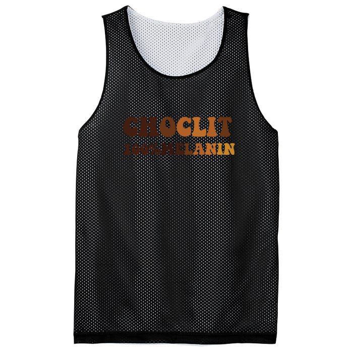 Choclit 100% Melanin For Black History Month Gift Mesh Reversible Basketball Jersey Tank