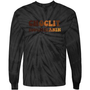 Choclit 100% Melanin For Black History Month Gift Tie-Dye Long Sleeve Shirt