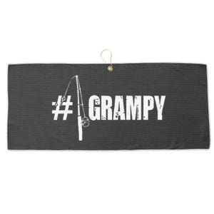 Cute 1 No.1 Grampy Fishing Gift For Dad Or Grandpa Large Microfiber Waffle Golf Towel