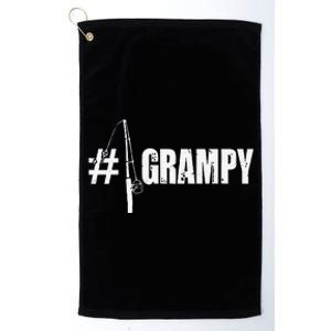 Cute 1 No.1 Grampy Fishing Gift For Dad Or Grandpa Platinum Collection Golf Towel