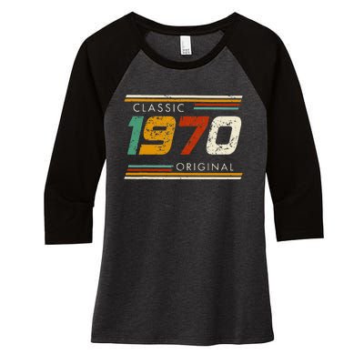 Classic 1970 Original Vintage Women's Tri-Blend 3/4-Sleeve Raglan Shirt