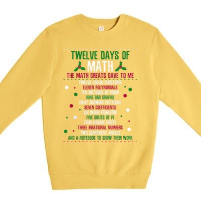 Christmas 12days Of Math Premium Crewneck Sweatshirt