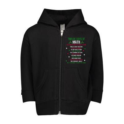 Christmas 12days Of Math Toddler Zip Fleece Hoodie