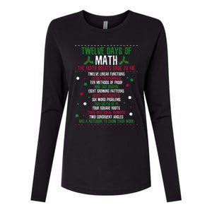 Christmas 12days Of Math Womens Cotton Relaxed Long Sleeve T-Shirt