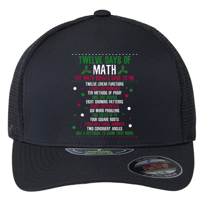 Christmas 12days Of Math Flexfit Unipanel Trucker Cap