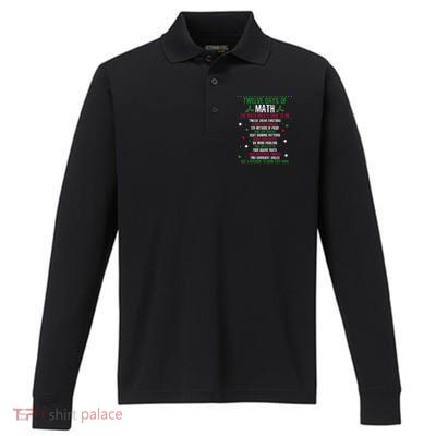 Christmas 12days Of Math Performance Long Sleeve Polo