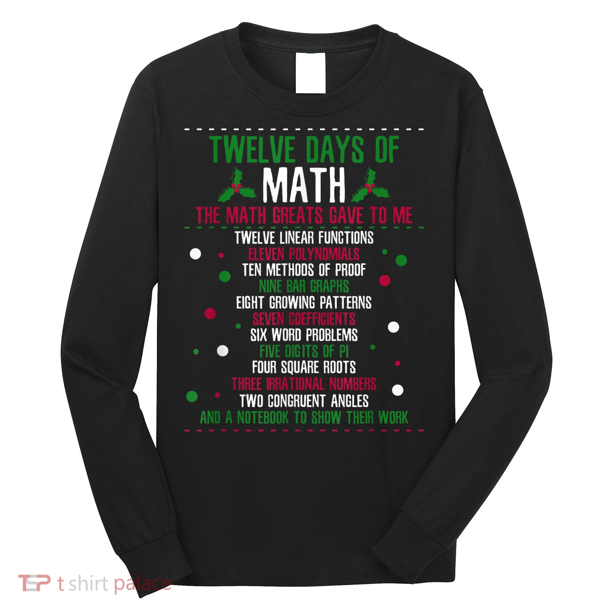 Christmas 12days Of Math Long Sleeve Shirt