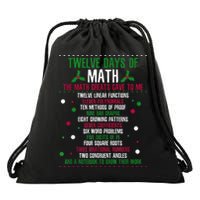 Christmas 12days Of Math Drawstring Bag