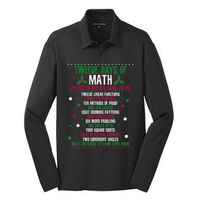 Christmas 12days Of Math Silk Touch Performance Long Sleeve Polo