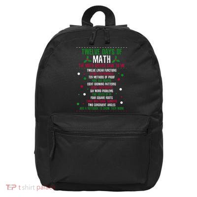 Christmas 12days Of Math 16 in Basic Backpack