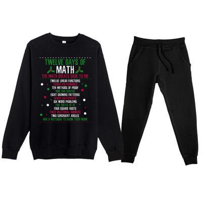 Christmas 12days Of Math Premium Crewneck Sweatsuit Set