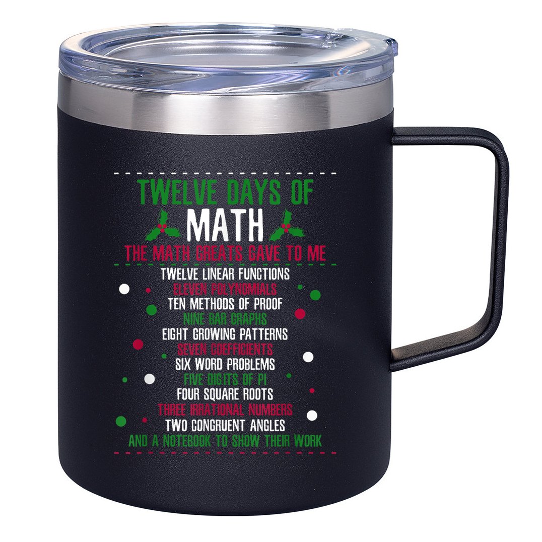 Christmas 12days Of Math 12oz Stainless Steel Coffee Mug