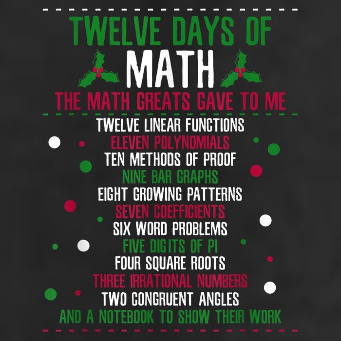 Christmas 12days Of Math 25L Jumbo Tote
