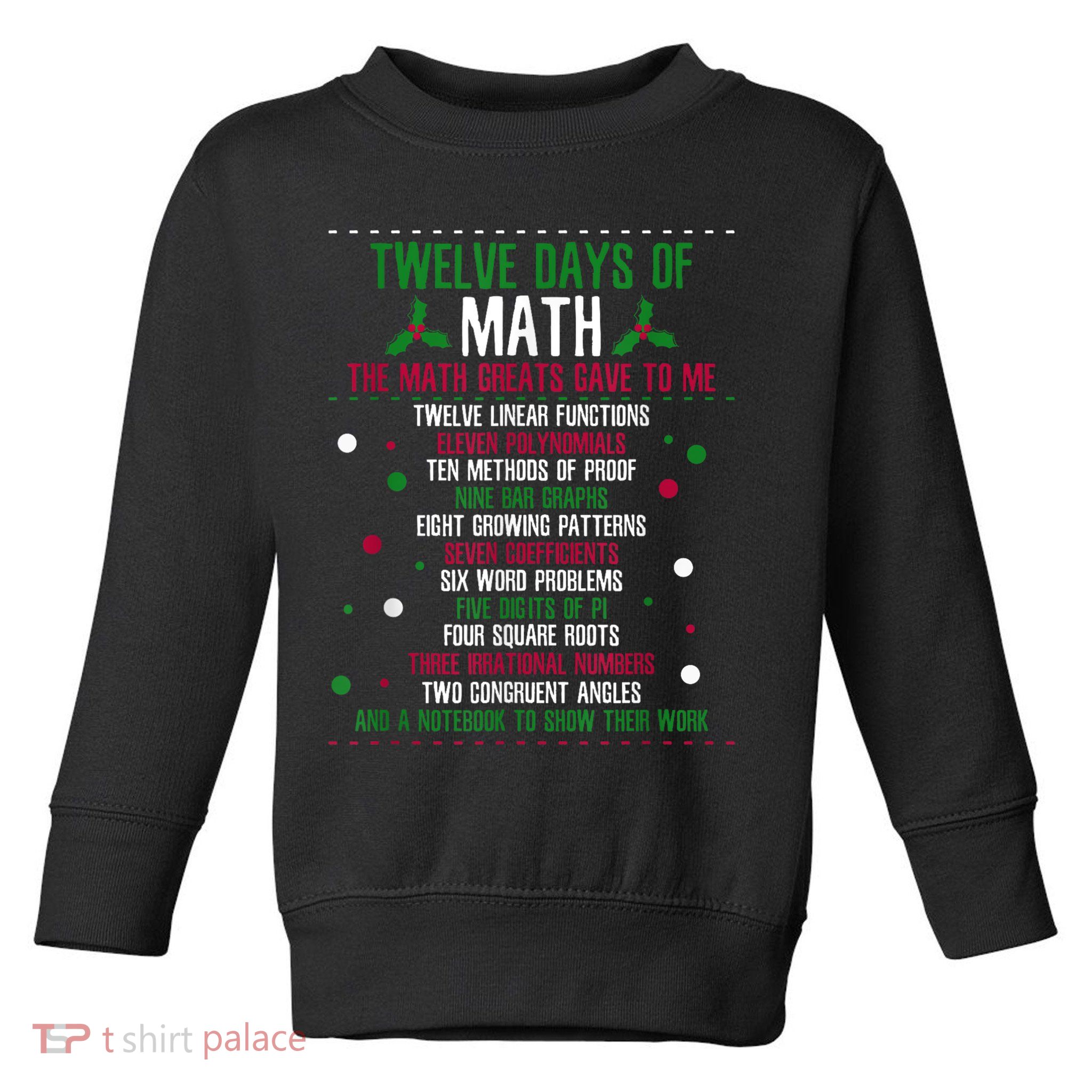 Christmas 12days Of Math Toddler Sweatshirt