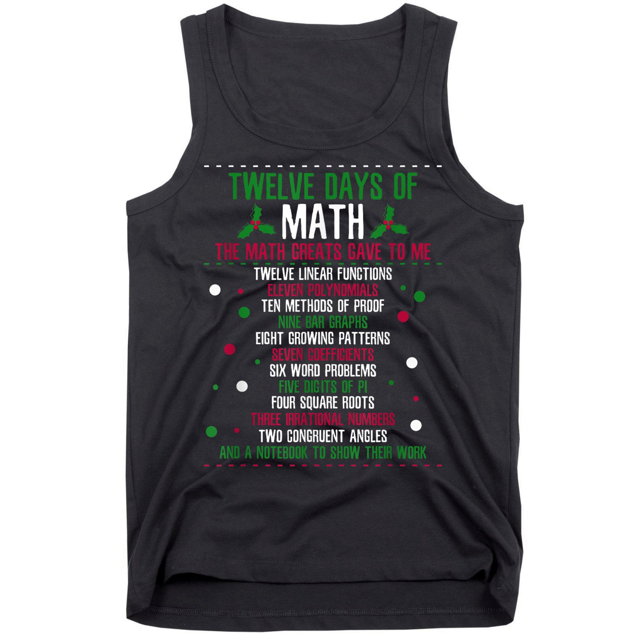 Christmas 12days Of Math Tank Top