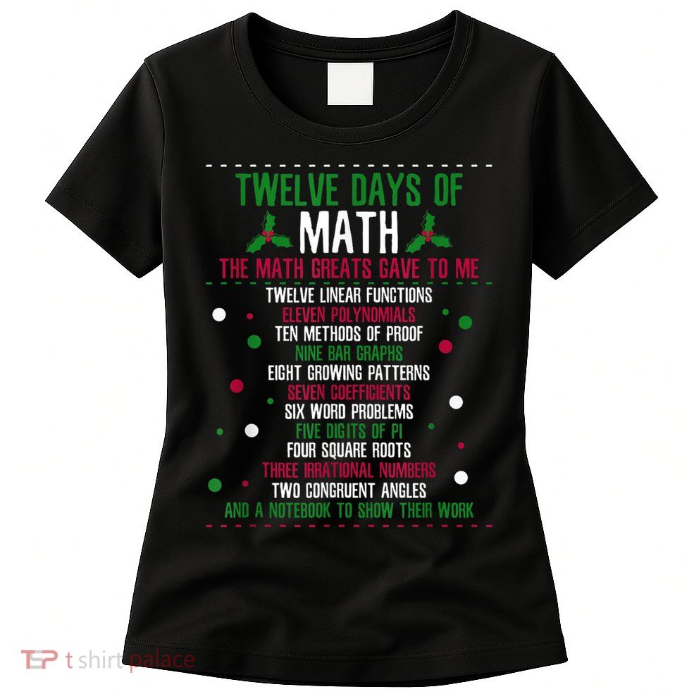 Christmas 12days Of Math Womens T-Shirt