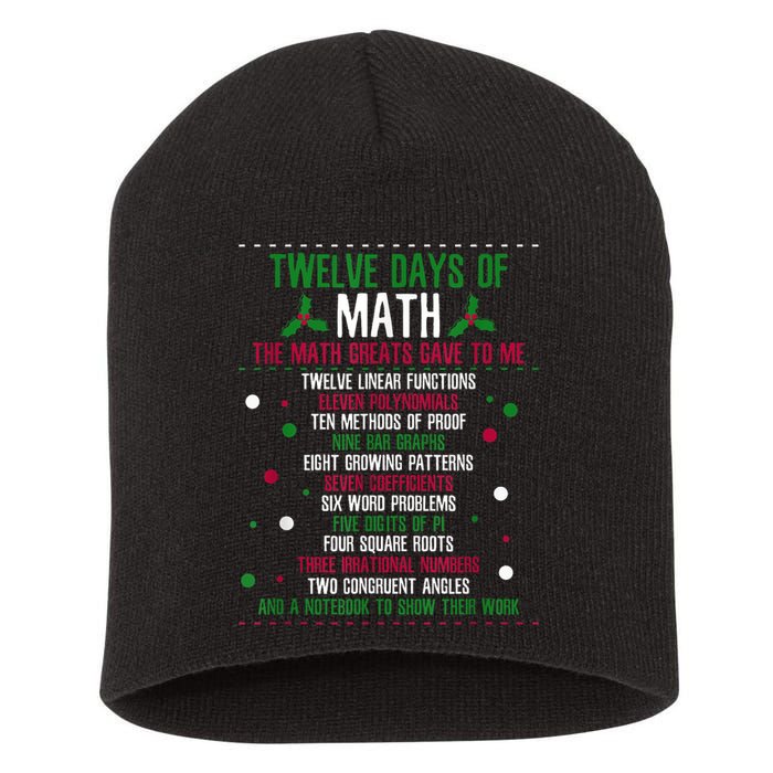 Christmas 12days Of Math Short Acrylic Beanie