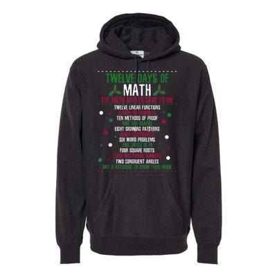 Christmas 12days Of Math Premium Hoodie