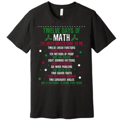 Christmas 12days Of Math Premium T-Shirt