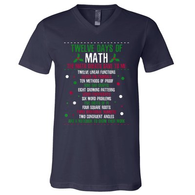 Christmas 12days Of Math V-Neck T-Shirt