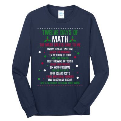 Christmas 12days Of Math Tall Long Sleeve T-Shirt