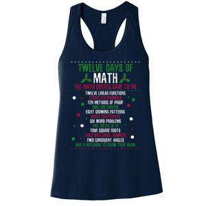 Christmas 12days Of Math Women's Racerback Tank