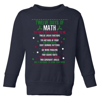 Christmas 12days Of Math Toddler Sweatshirt