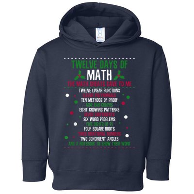 Christmas 12days Of Math Toddler Hoodie