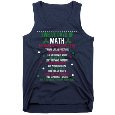 Christmas 12days Of Math Tank Top