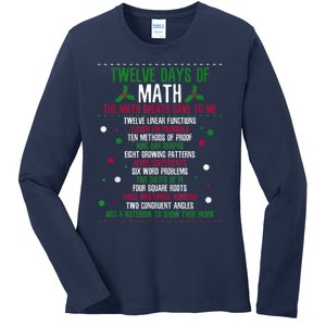 Christmas 12days Of Math Ladies Long Sleeve Shirt