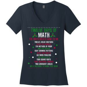 Christmas 12days Of Math Women's V-Neck T-Shirt