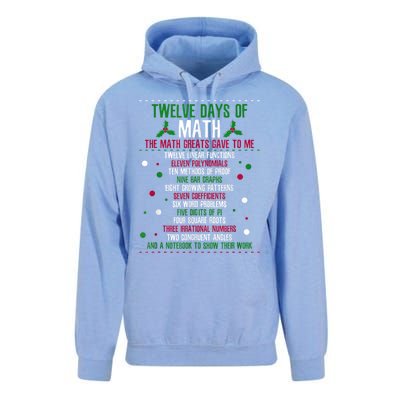 Christmas 12days Of Math Unisex Surf Hoodie