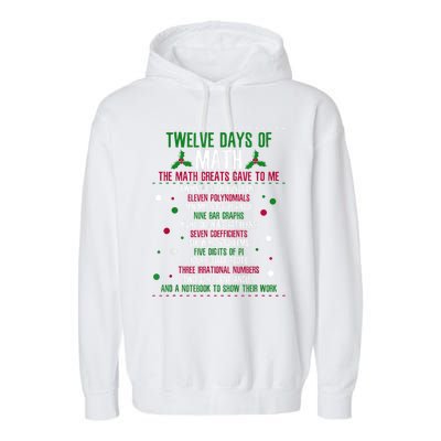 Christmas 12days Of Math Garment-Dyed Fleece Hoodie