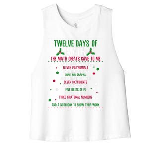 Christmas 12days Of Math Women's Racerback Cropped Tank