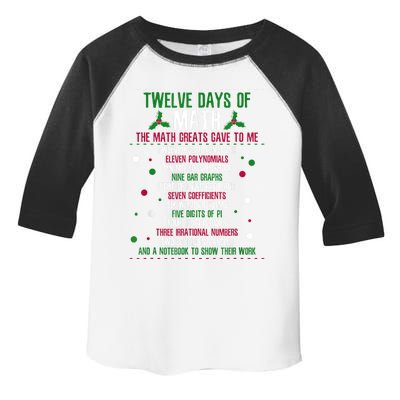 Christmas 12days Of Math Toddler Fine Jersey T-Shirt