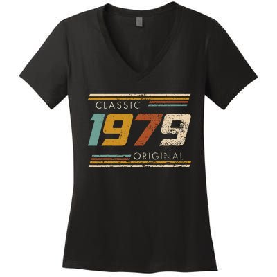 Classic 1979 Original Vintage Birthday Est 1979 Edition Women's V-Neck T-Shirt