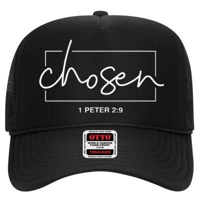 Chosen 1 Peter 29 Bible Verse Christian High Crown Mesh Back Trucker Hat