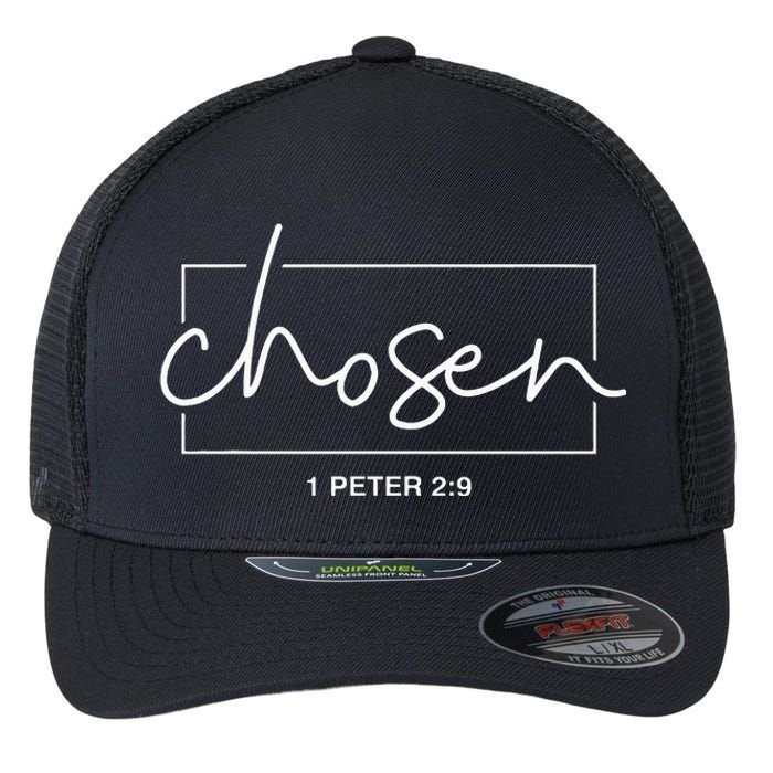 Chosen 1 Peter 29 Bible Verse Christian Flexfit Unipanel Trucker Cap