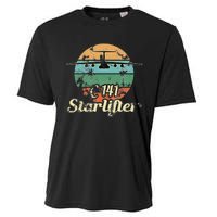 C 141 Starlifter Retro Sunset Airlift Cargo Airplane Cooling Performance Crew T-Shirt