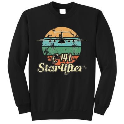 C 141 Starlifter Retro Sunset Airlift Cargo Airplane Sweatshirt