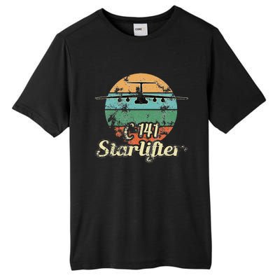 C 141 Starlifter Retro Sunset Airlift Cargo Airplane Tall Fusion ChromaSoft Performance T-Shirt