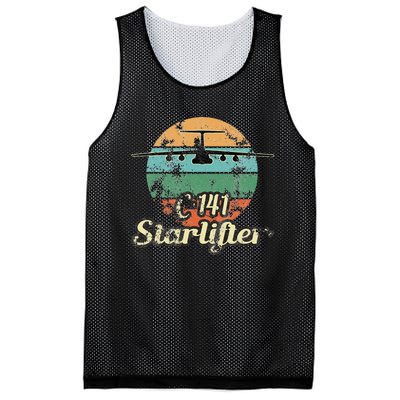 C 141 Starlifter Retro Sunset Airlift Cargo Airplane Mesh Reversible Basketball Jersey Tank