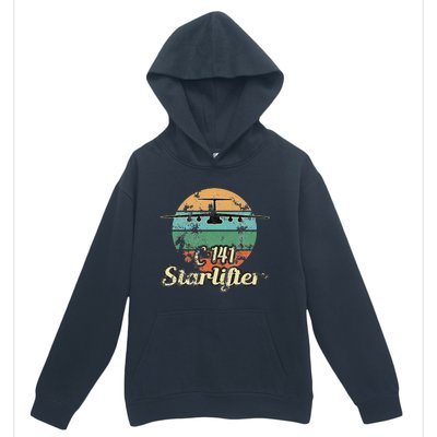 C 141 Starlifter Retro Sunset Airlift Cargo Airplane Urban Pullover Hoodie