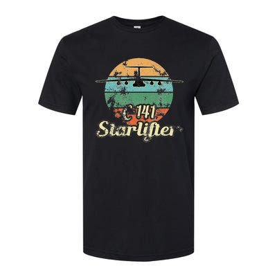 C 141 Starlifter Retro Sunset Airlift Cargo Airplane Softstyle® CVC T-Shirt