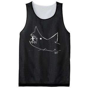 Cult 1970s Shark Movie Chalkboard Pic Mesh Reversible Basketball Jersey Tank