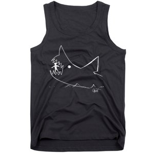 Cult 1970s Shark Movie Chalkboard Pic Tank Top