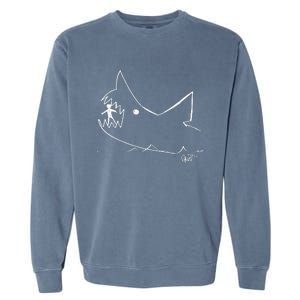 Cult 1970s Shark Movie Chalkboard Pic Garment-Dyed Sweatshirt