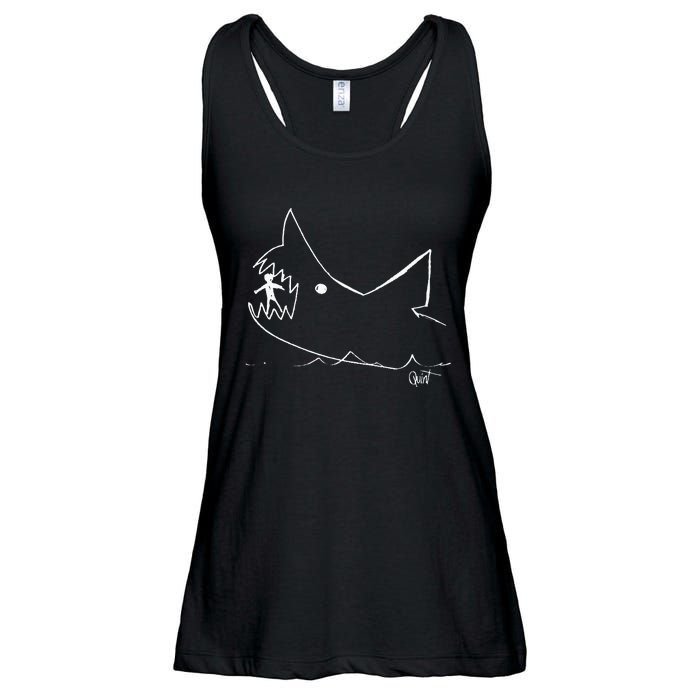 Cult 1970s Shark movie chalkboard pic Ladies Essential Flowy Tank