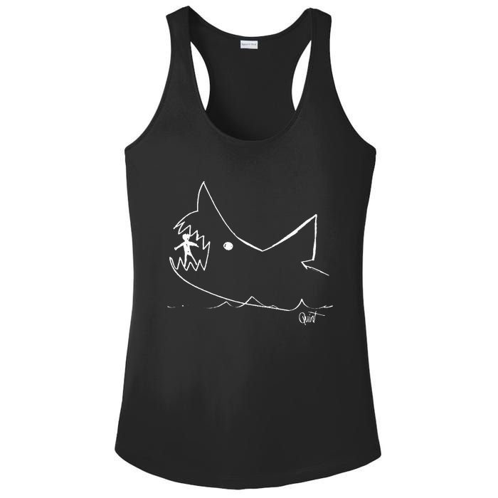 Cult 1970s Shark movie chalkboard pic Ladies PosiCharge Competitor Racerback Tank